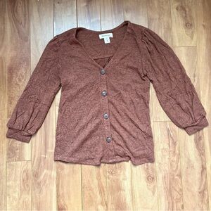 Monteau Rust Button-Up Cardigan